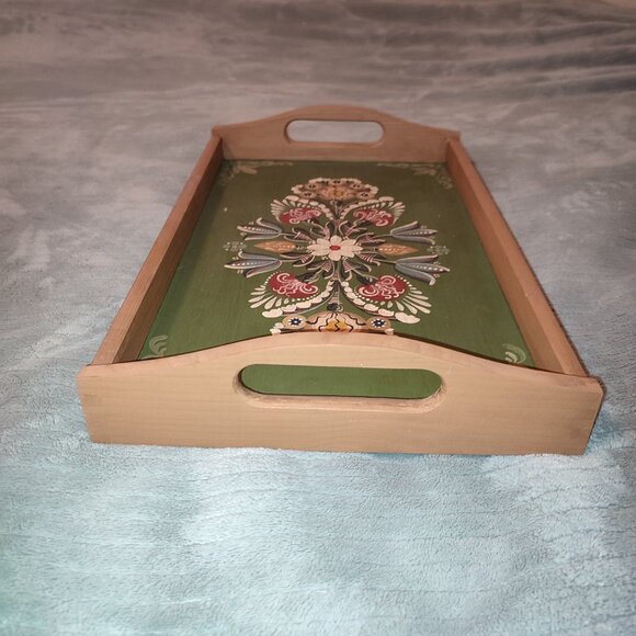 Large Transylvanian Hand Painted Tray Artist Signed Saxon German Heritage - Picture 3 of 10